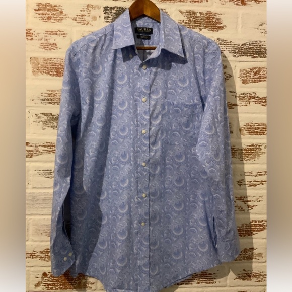 Mens Gorgeous Black Label Ralph Lauren Shirt Sz M Monotone Paisley $124 NWOT - Picture 1 of 4
